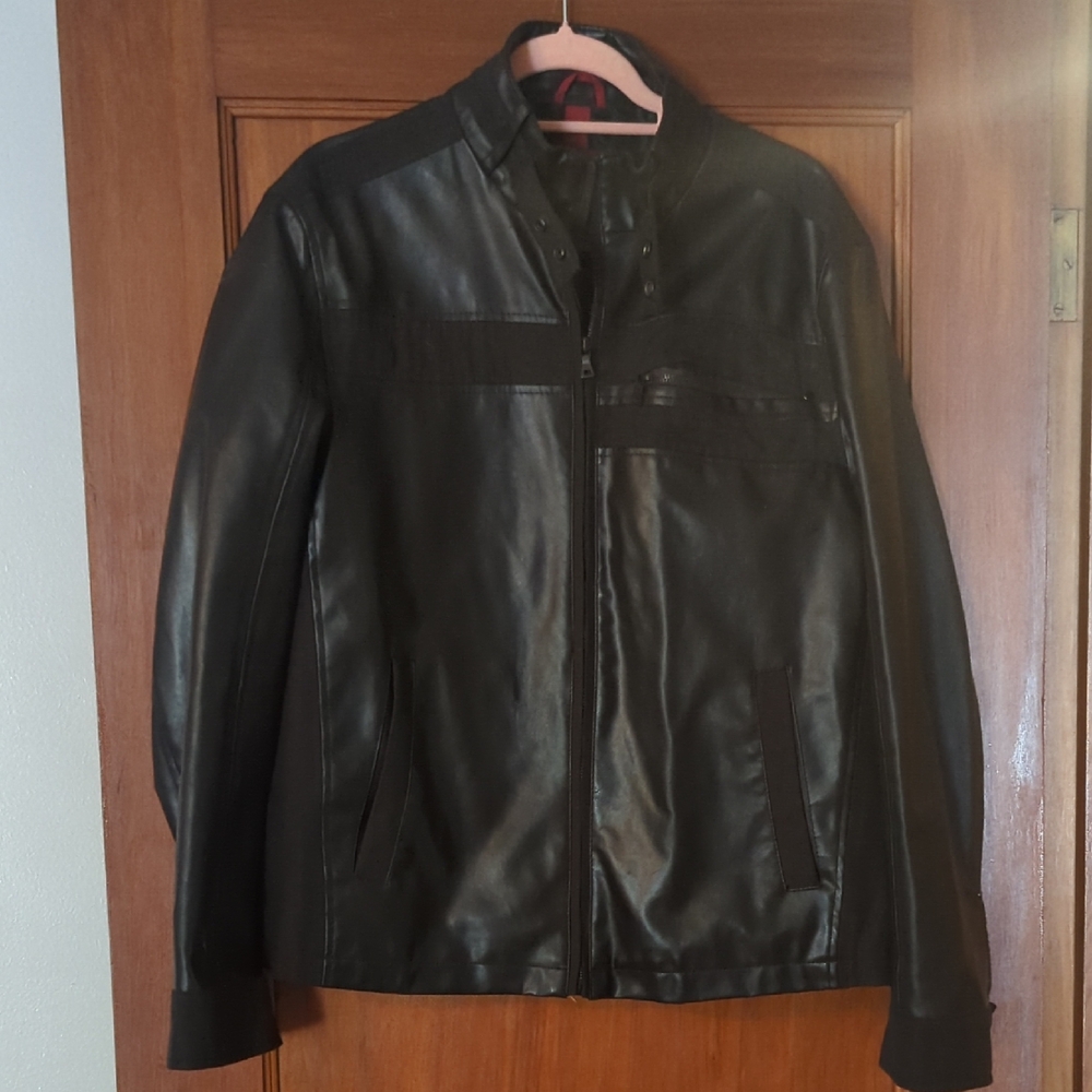 Alfani Men's Black Faux Leather Jacket